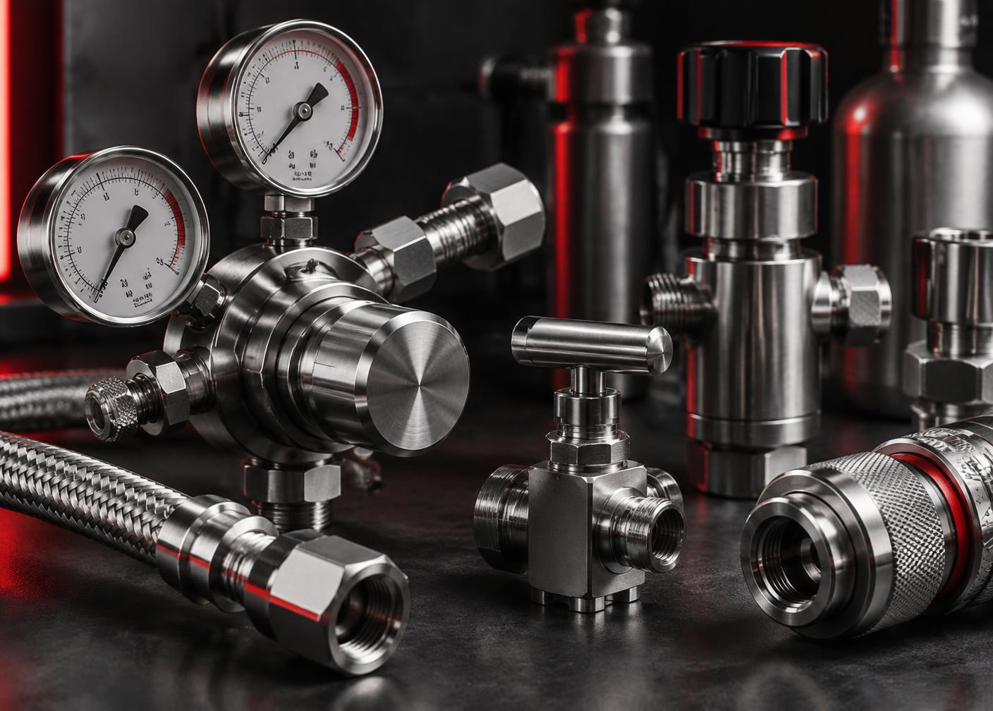 Precision gas fittings, connectors and adapters